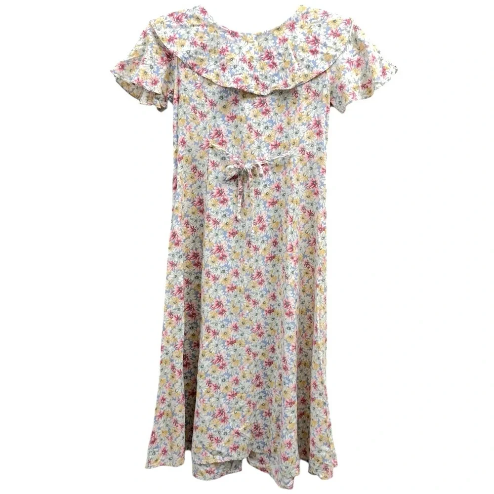 Vintage My Michelle Girls 10 Floral Ruffle Dress‎ Cottagecore Grannycore - CUTE!